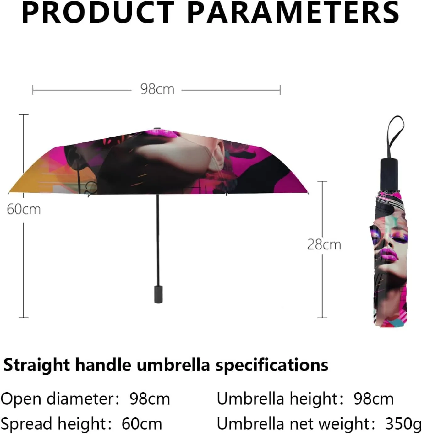 umbrella Travel Umbrella Anti-UV Umbrellas Strong Compact Umbrella,8 Reinforced Fiberglass Ribs Ergonomic Handle,for Men and Women