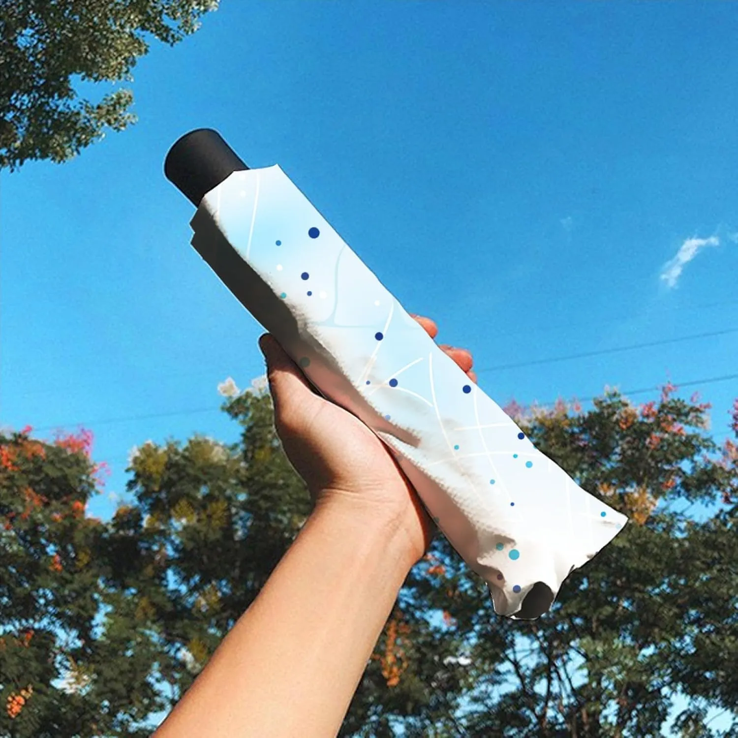 umbrella Travel Umbrella Anti-UV Umbrellas Strong Compact Umbrella,8 Reinforced Fiberglass Ribs Ergonomic Handle,for Men and Women