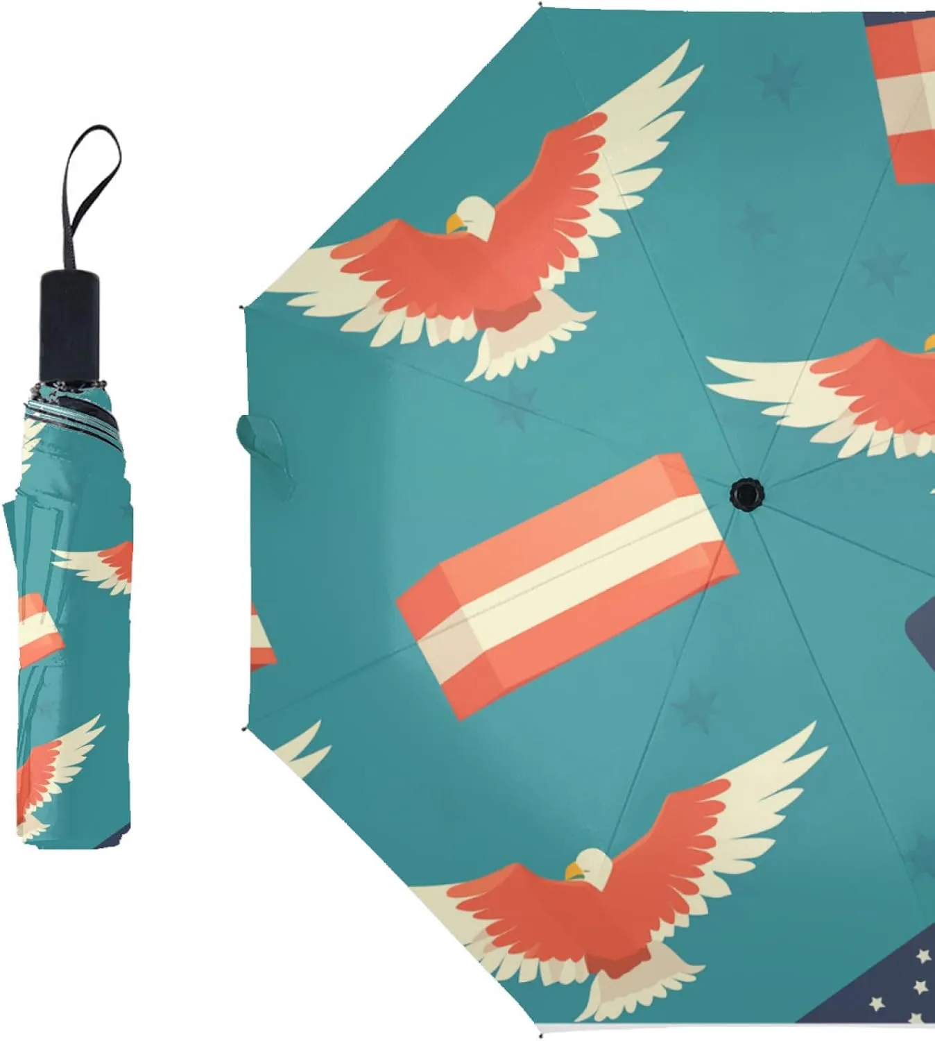 umbrella Travel Umbrella Anti-UV Umbrellas Strong Compact Umbrella,8 Reinforced Fiberglass Ribs Ergonomic Handle,for Men and Women