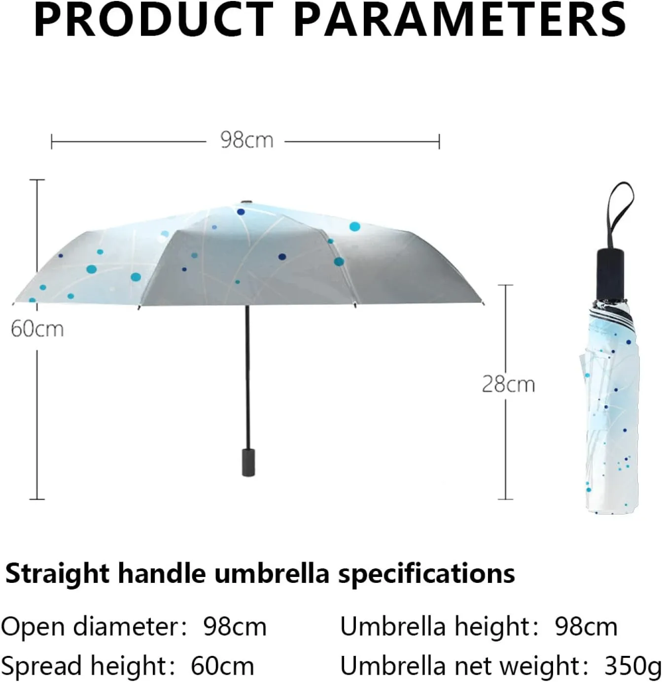umbrella Travel Umbrella Anti-UV Umbrellas Strong Compact Umbrella,8 Reinforced Fiberglass Ribs Ergonomic Handle,for Men and Women