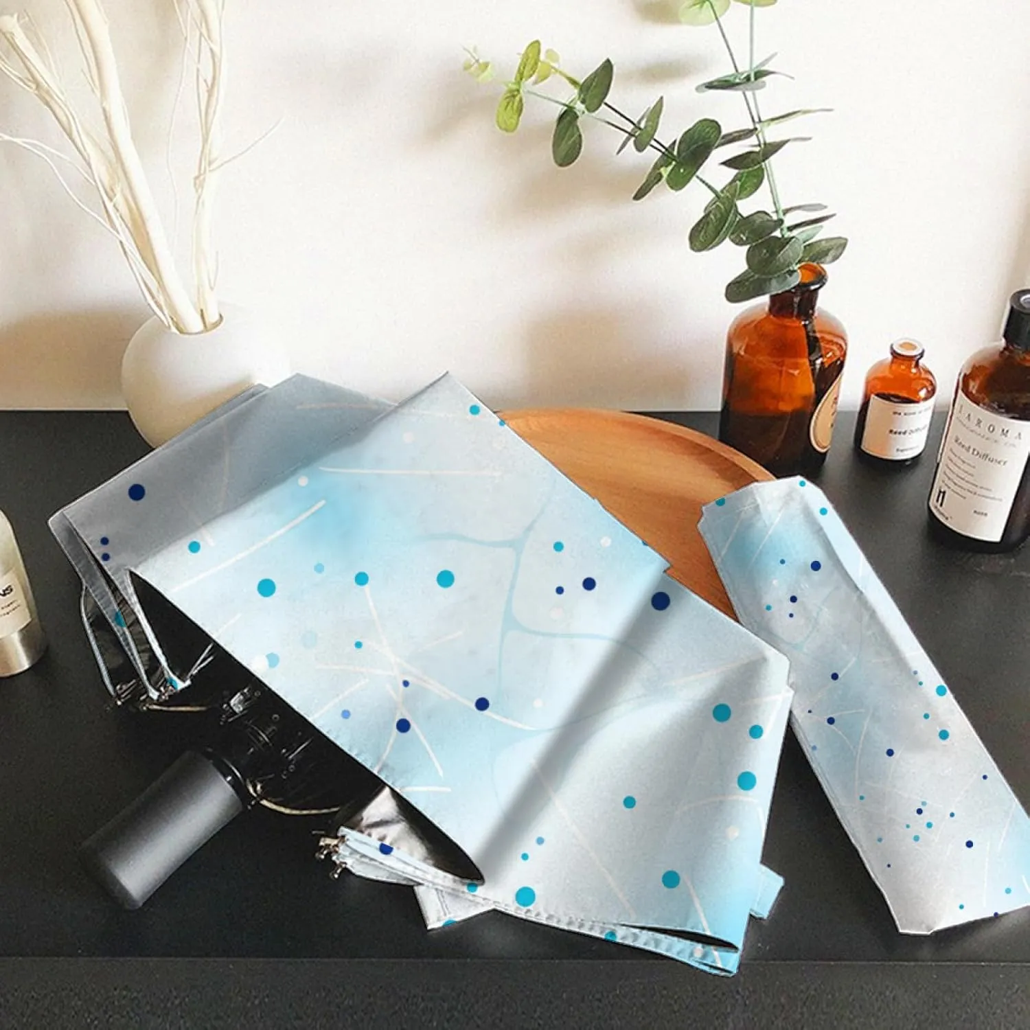 umbrella Travel Umbrella Anti-UV Umbrellas Strong Compact Umbrella,8 Reinforced Fiberglass Ribs Ergonomic Handle,for Men and Women