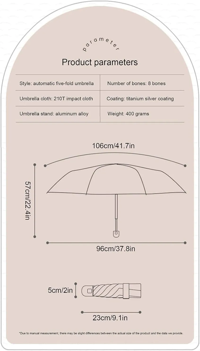 Umbrella,Compact Travel Umbrella,Sunshade Umbrella,Beach Umbrella,Folding Umbrella,Windproof Travel Umbrella,8-Bone Titanium Silver Ultraviolet Protection,Unisex,(Light Pink)