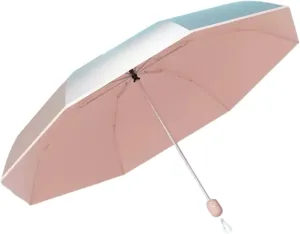Umbrella,Compact Travel Umbrella,Sunshade Umbrella,Beach Umbrella,Folding Umbrella,Windproof Travel Umbrella,8-Bone Titanium Silver Ultraviolet Protection,Unisex,(Light Pink)