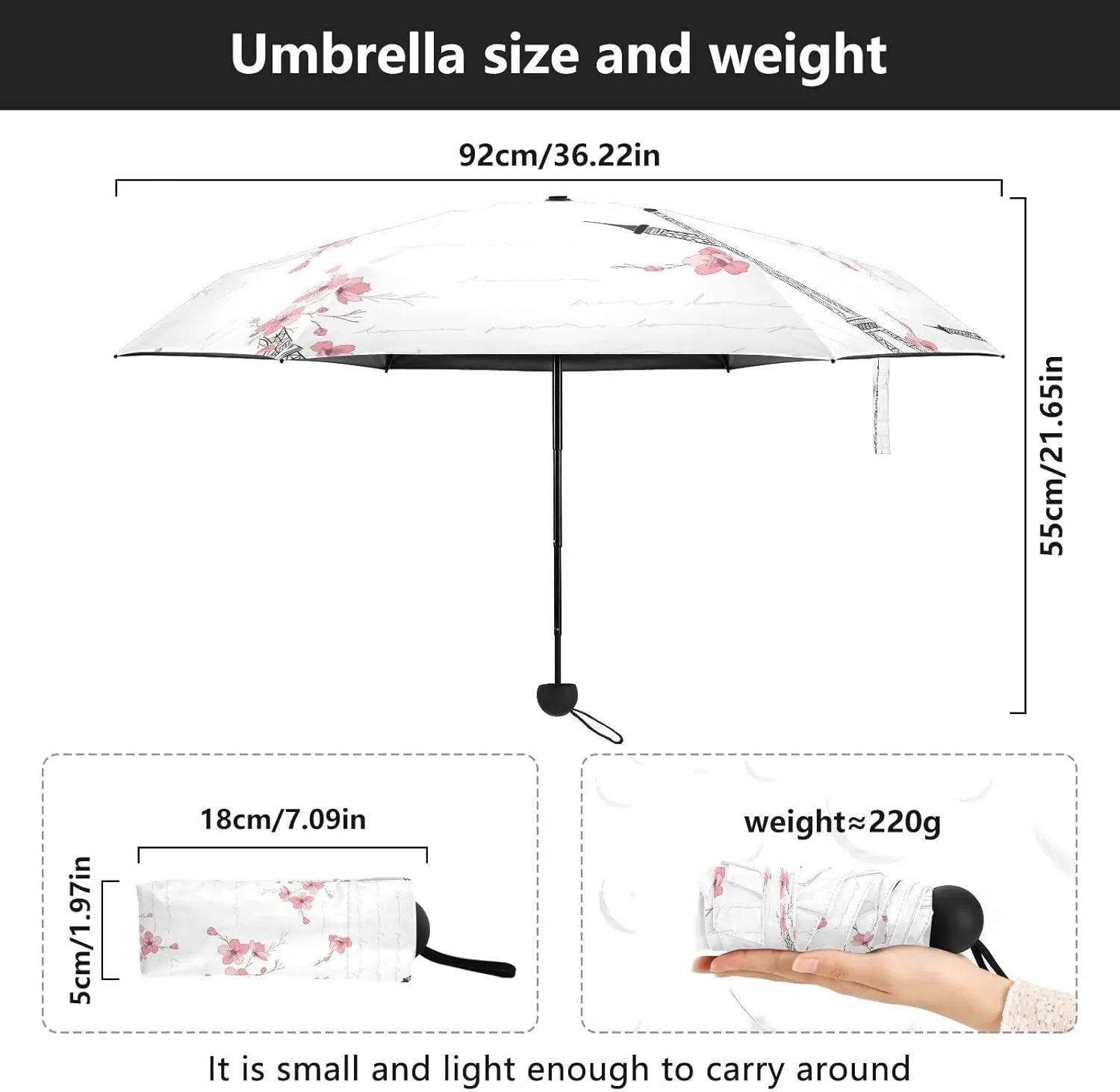 Umbrellas for Rain Travel Umbrella Windproof Small Folding Compact Mini Umbrella for Purse Lightweight Portable 1