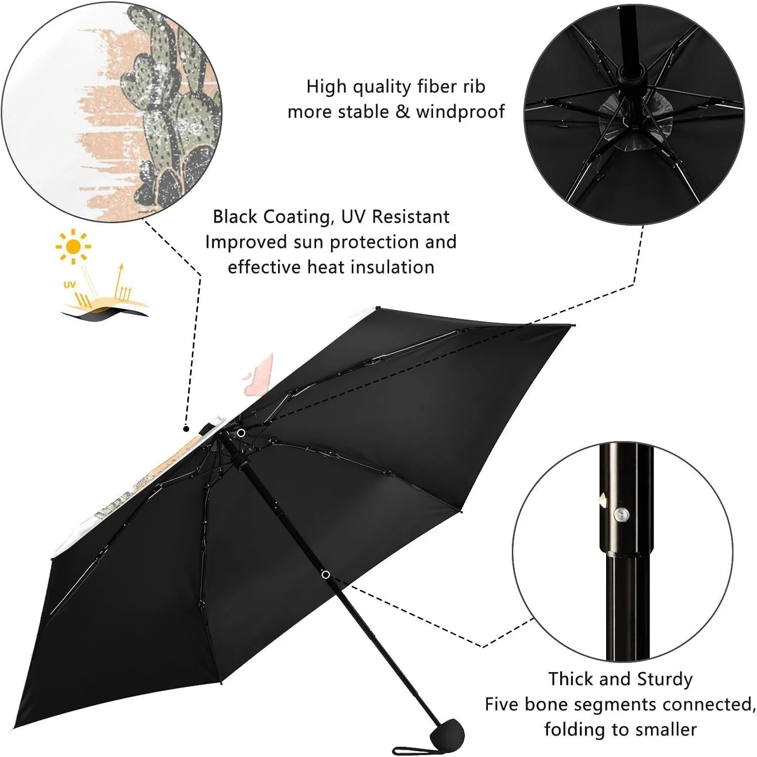 Umbrellas for Rain Travel Umbrella Windproof Small Folding Compact Mini Umbrella for Purse Lightweight Portable 1