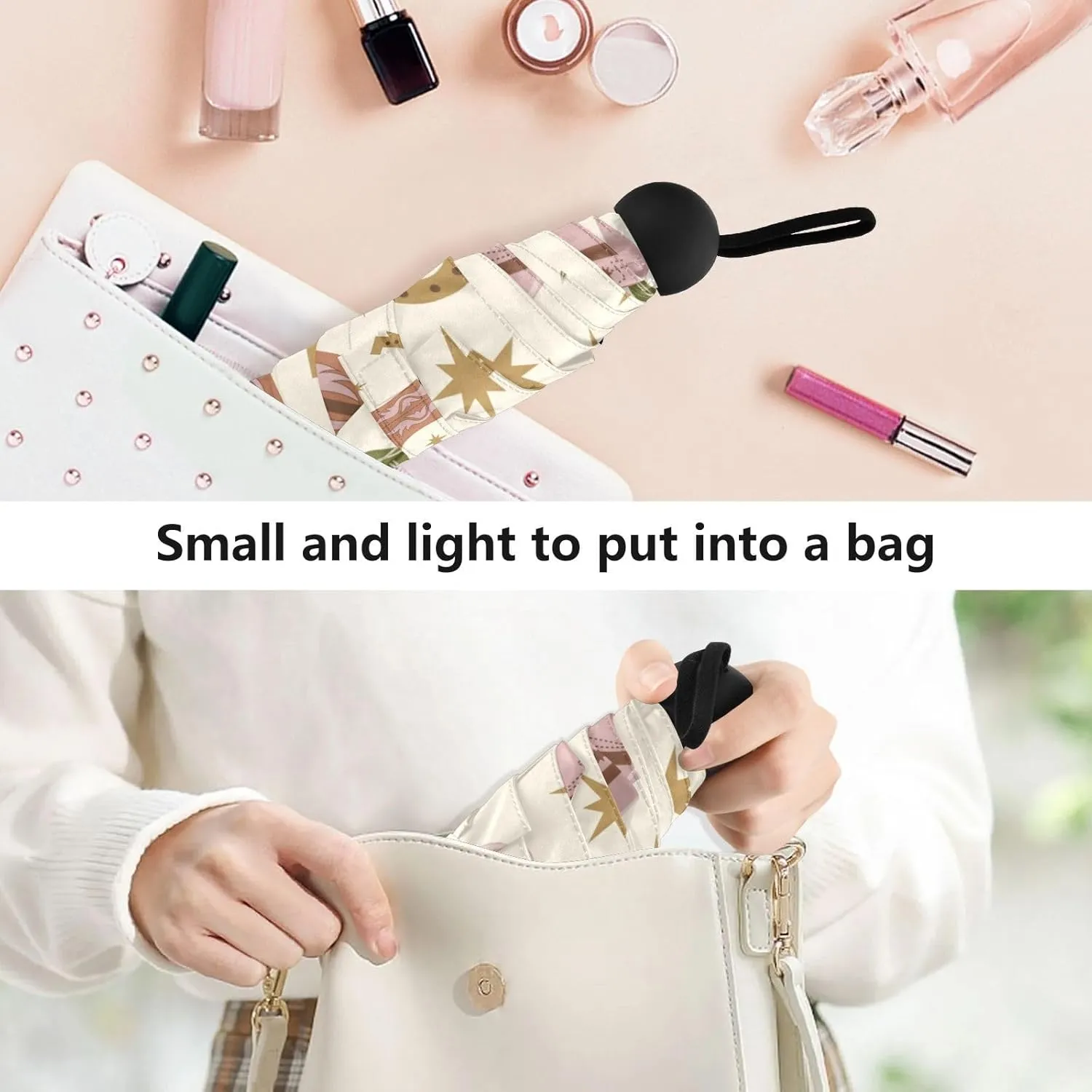 Umbrellas for Rain Travel Umbrella Windproof Small Folding Compact Mini Umbrella for Purse Lightweight Portable 1
