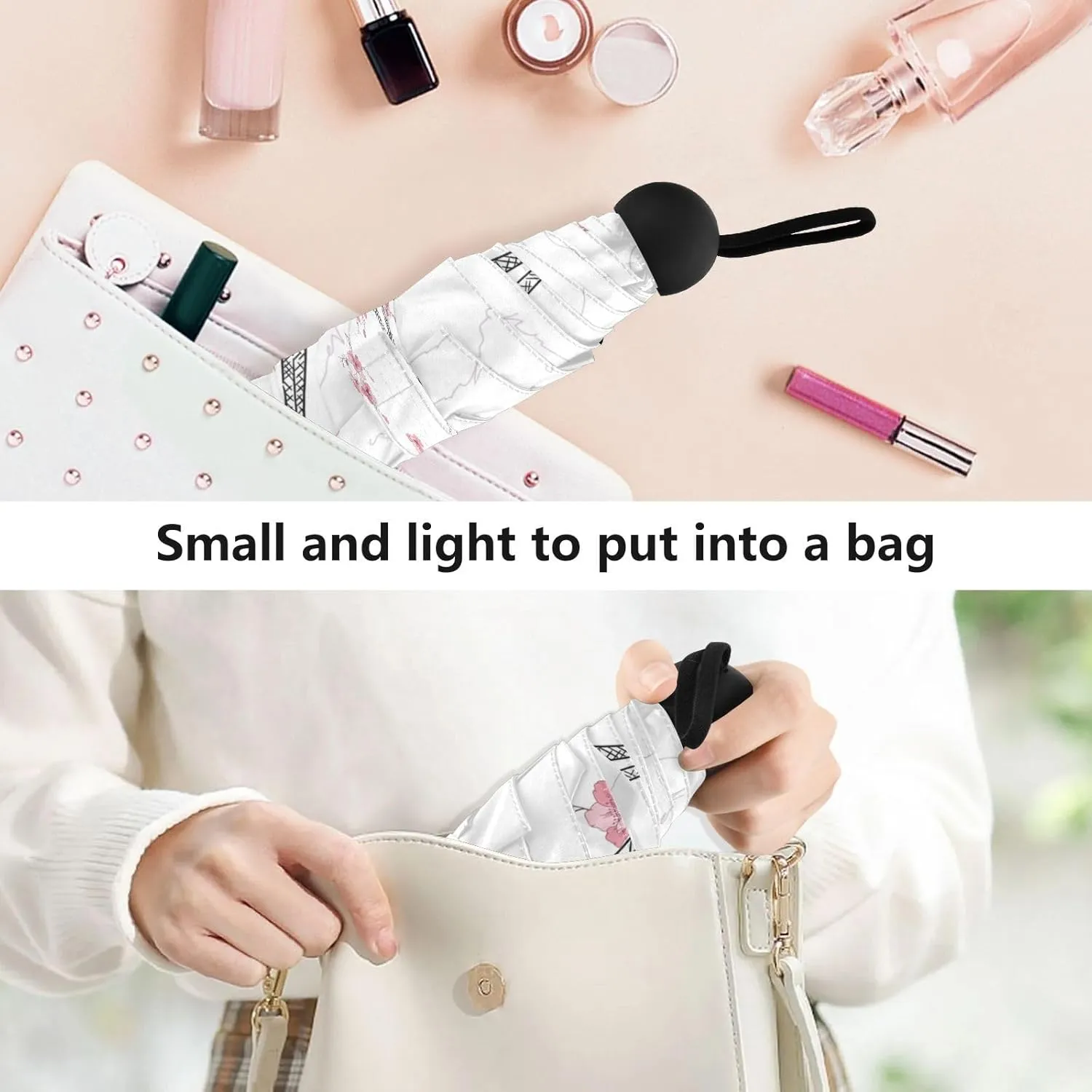 Umbrellas for Rain Travel Umbrella Windproof Small Folding Compact Mini Umbrella for Purse Lightweight Portable 1