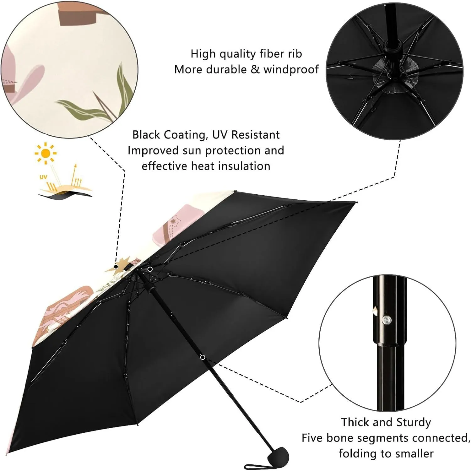 Umbrellas for Rain Travel Umbrella Windproof Small Folding Compact Mini Umbrella for Purse Lightweight Portable 1