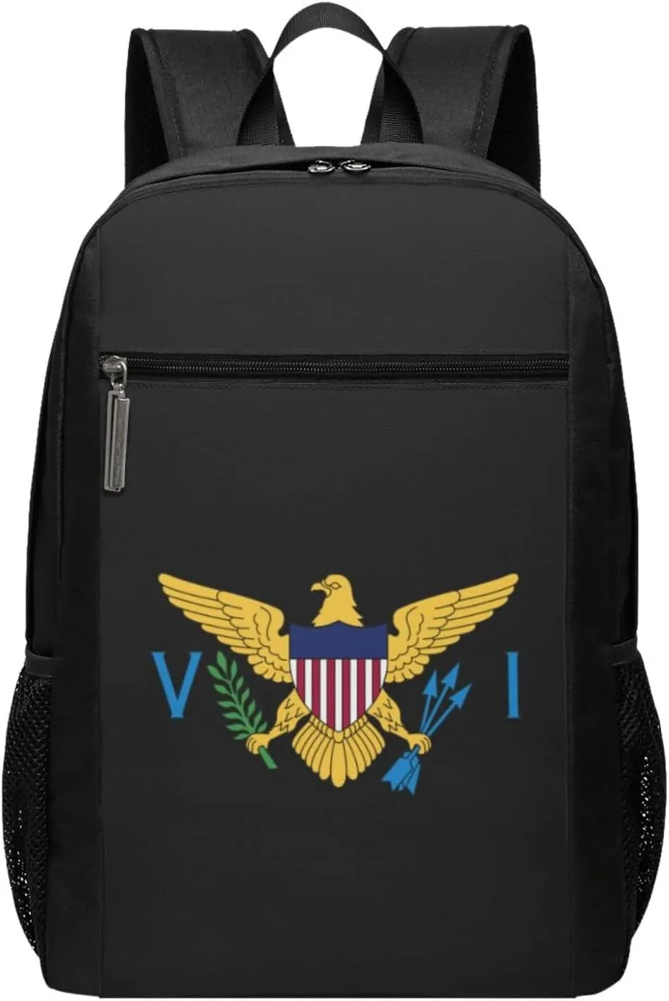 United States Virgin Islands Flag Travel Laptop Backpack, Business Anti Theft Slim Sturdy Laptops Backpacks, College Computer Bag Gift for Men & Women Fits 17 Inch Notebook,Black