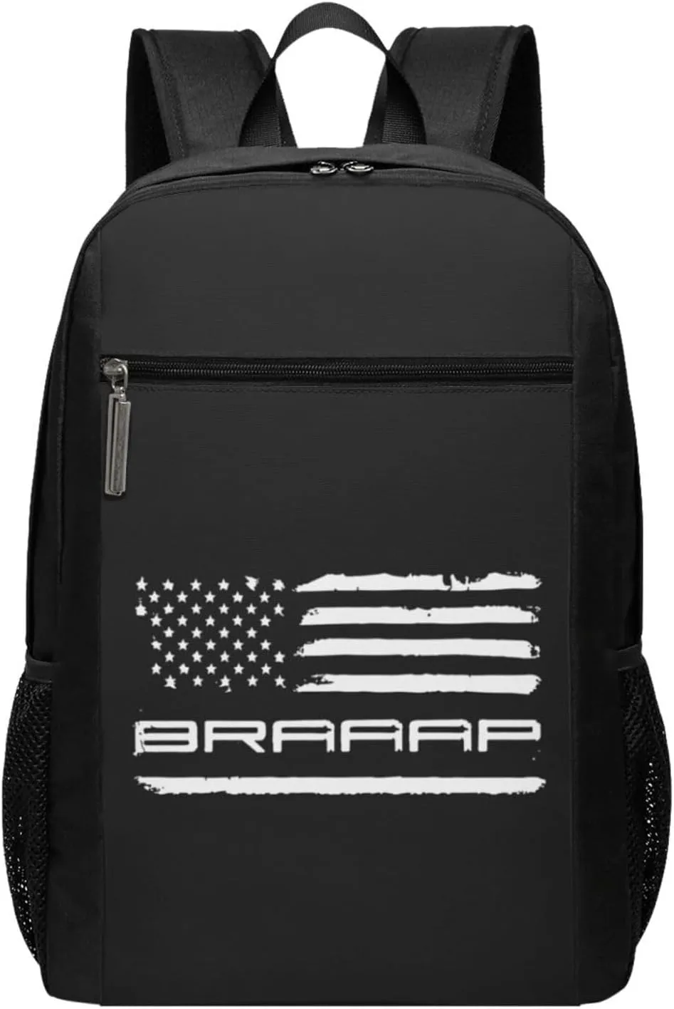 USA Flag Braaap Motocross Dirt Bike Travel Laptop Backpack, Business Anti Theft Slim Sturdy Laptops Backpacks, College Computer Bag Gift for Men & Women Fits 17 Inch Notebook,Black