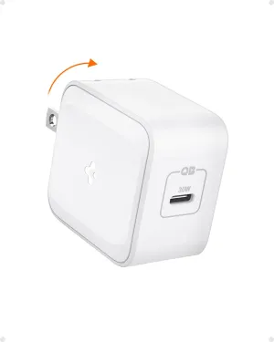 USB C Charger, Spigen 30W USB-C Power Adapter, GaN II Compact & Foldable Fast Charging for MacBook Air iPhone 15 Pro Max Plus 14 Mini iPad Air M2 Pro M4 Galaxy S23 Ultra Plus Note 20 Pixel 8a 8 Fold