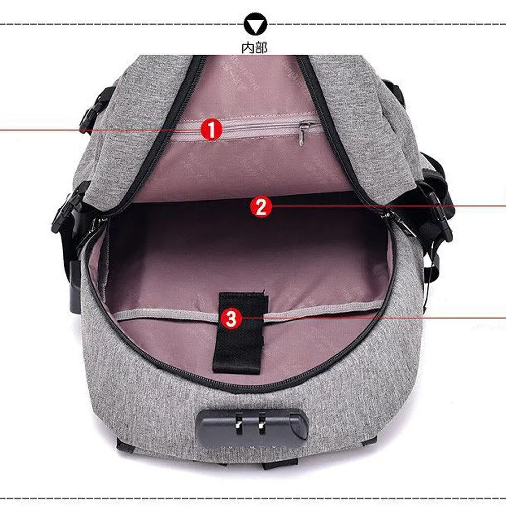 Usb Charging Large Capacity Men Women Backpack Laptop Waterproof Multifunctional Computer Bag Students Teen Schoolbag