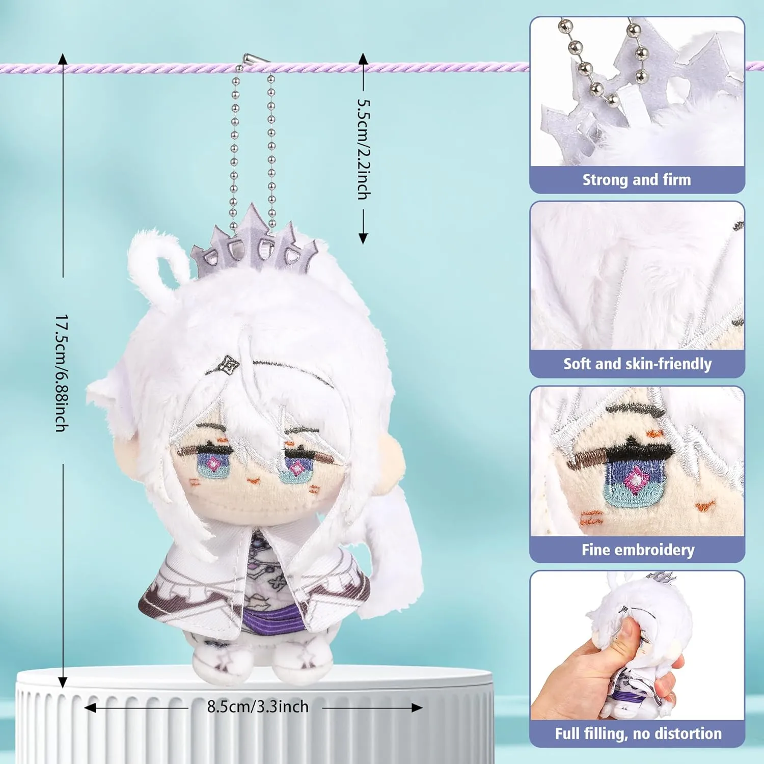 UTIEHD Honkai Impact 3rd Plush Keychain, Cute 4 Inch Collectible Doll, Compact Size for Bags and Keys for Fans (Kiana)