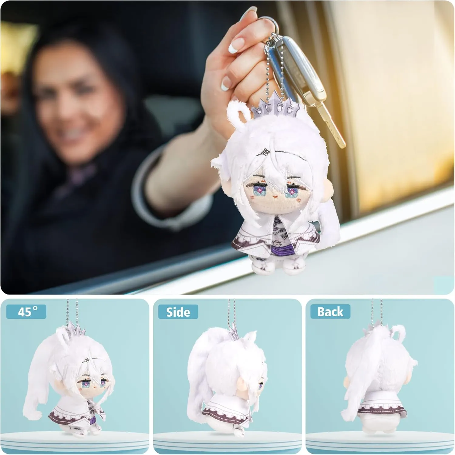 UTIEHD Honkai Impact 3rd Plush Keychain, Cute 4 Inch Collectible Doll, Compact Size for Bags and Keys for Fans (Kiana)