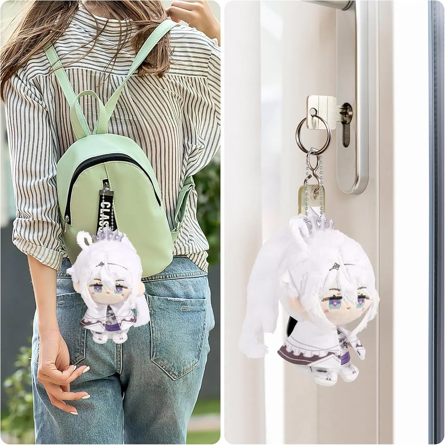 UTIEHD Honkai Impact 3rd Plush Keychain, Cute 4 Inch Collectible Doll, Compact Size for Bags and Keys for Fans (Kiana)