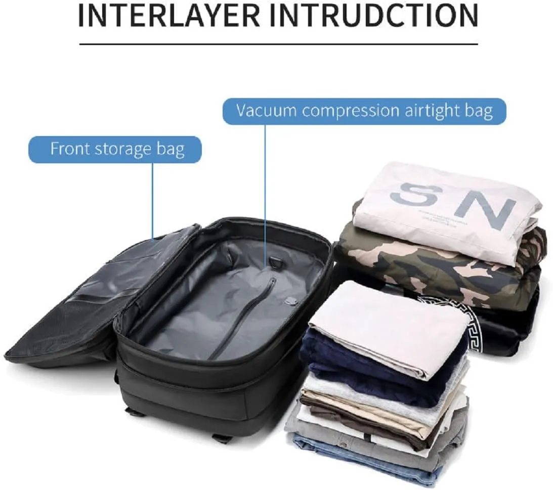 Vacpack Backpack, Vacpack Vacuum Backpack Luggage, Waterproof And Anti-Theft Expandable Large Capacity (Gray   Vacuum Pump)