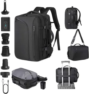 Vacuum Compression Backpack, Vacuum Backpack Travel Bag with Pump, Expandable 36L-55L Multi-Purpose Backpacks with Shoe Bag (With Pump)