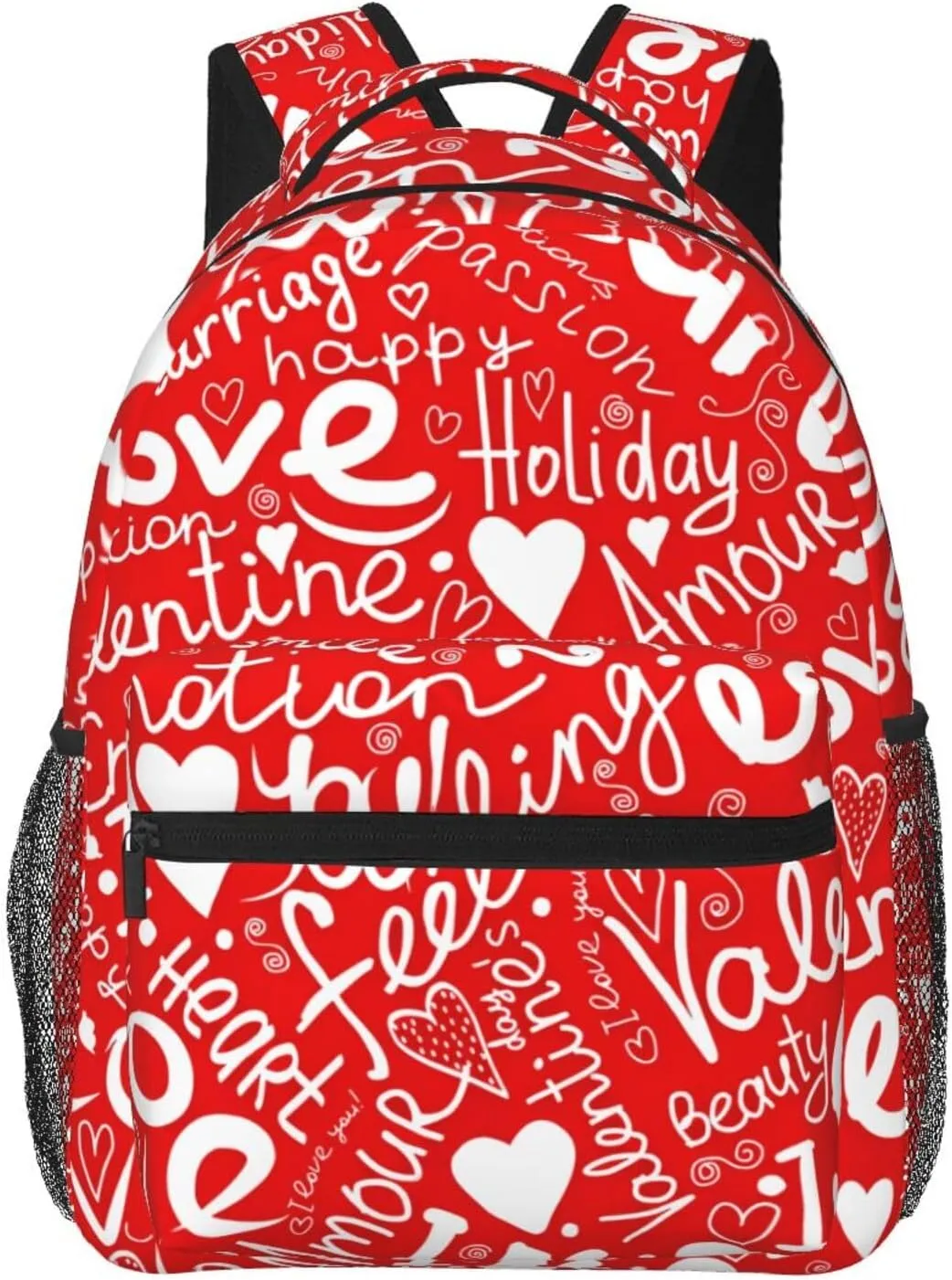 Valentine'S Day Love Heart Holiday Backpacks 15 Inch Laptop Backpack Multipurpose Double Shoulder Bag For Men Women Gifts