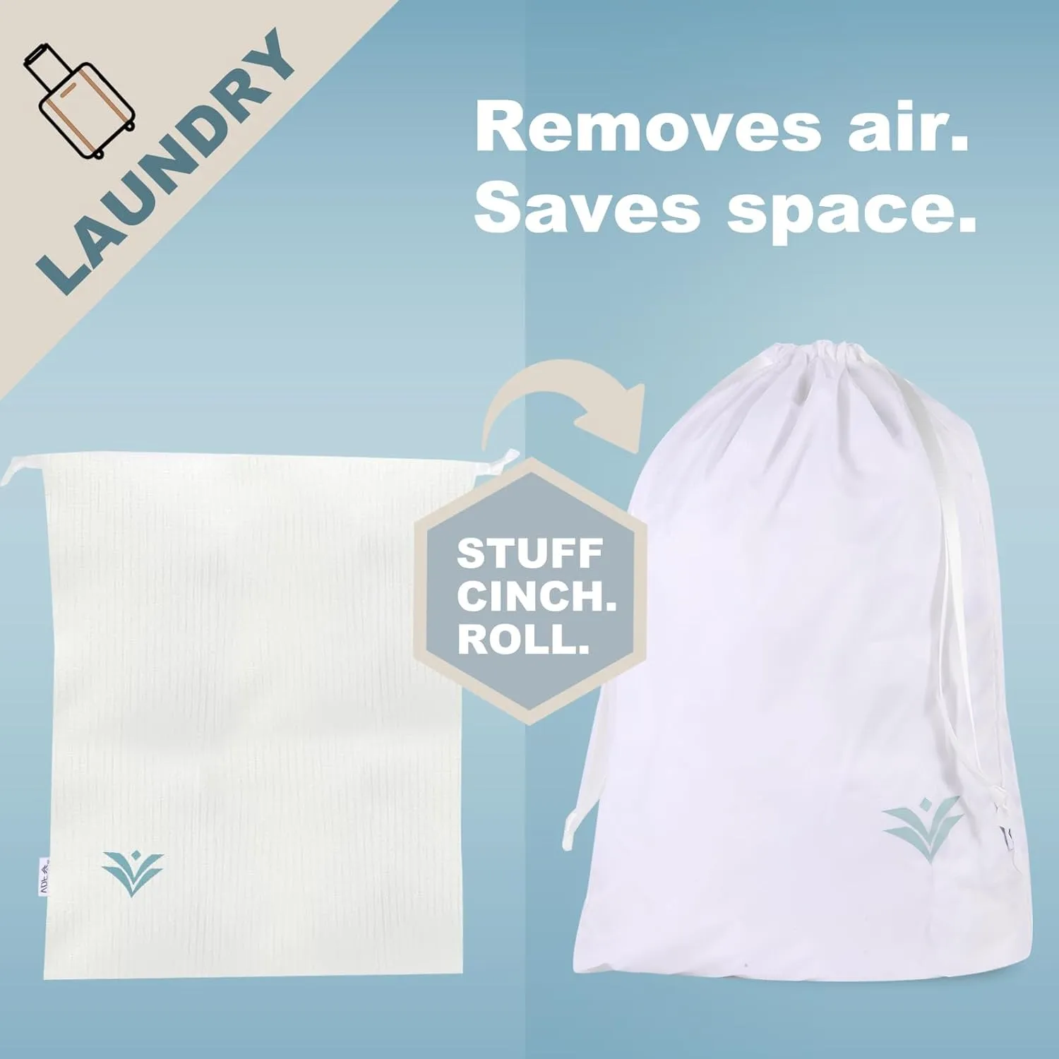 VDF Compression Packing Cubes for Travel,Luggage and Backpack Organizer Packaging,travel size Luggage Bags with Shoe Bag (White, 3 Piece)