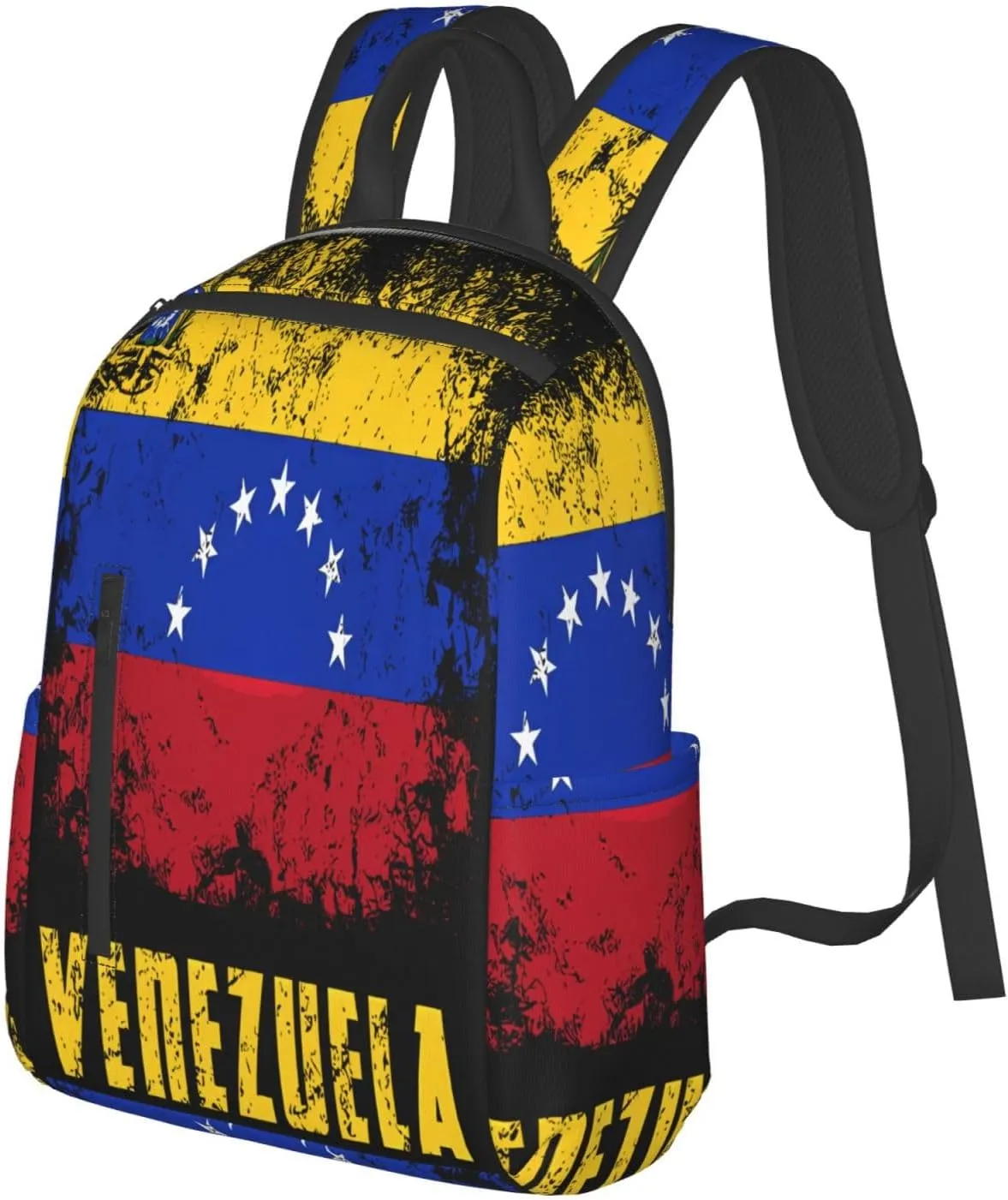 Venezuelan Venezuela Flag 7-Star Casual Laptop Backpack Travel Rucksack Sports Daypack Adjustable Strap Bags with Multi-Pockets for Working Running Camping