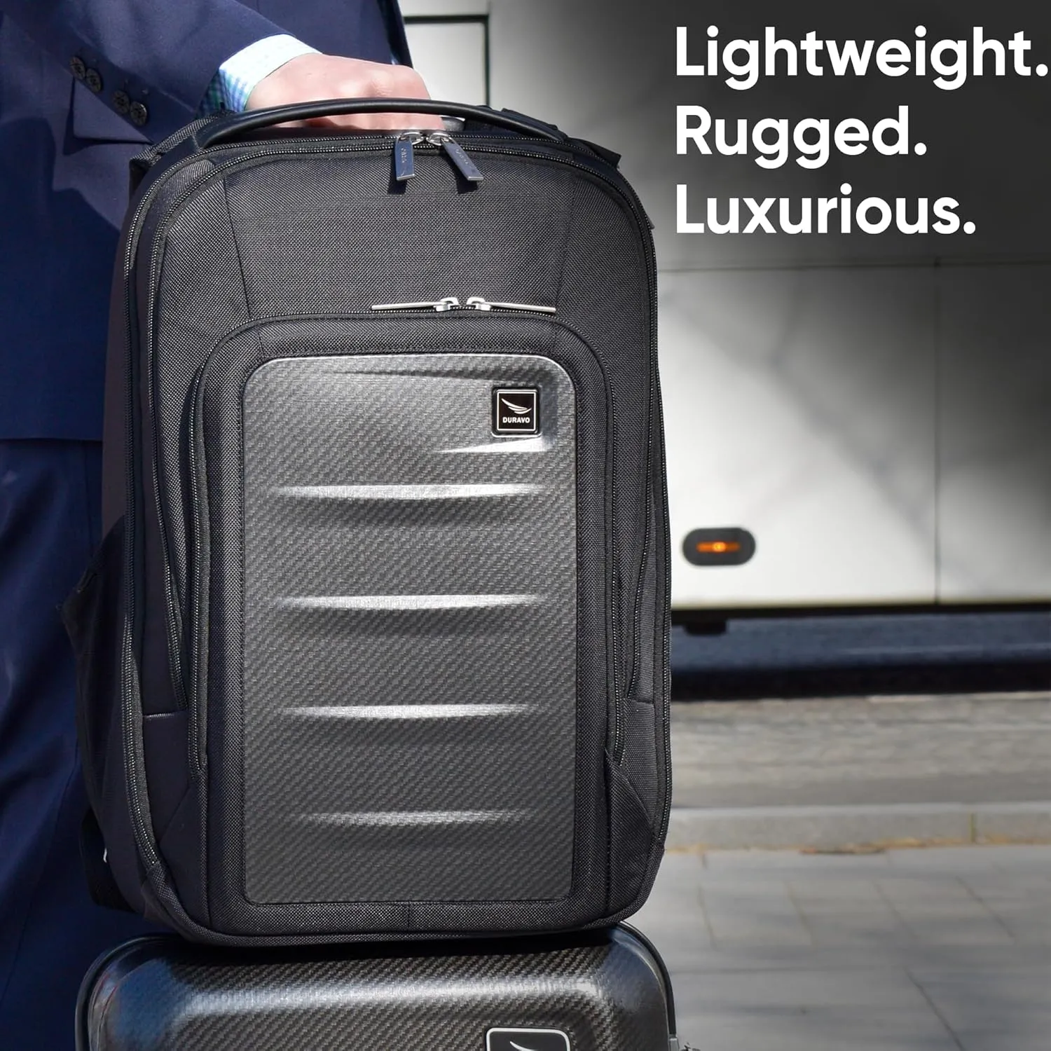 Venture Slim Laptop Backpack, Durable, Sleek, Flight Approved, Fits Up to 17" Laptop, Breathable, Lightweight (Carbon, Slim)