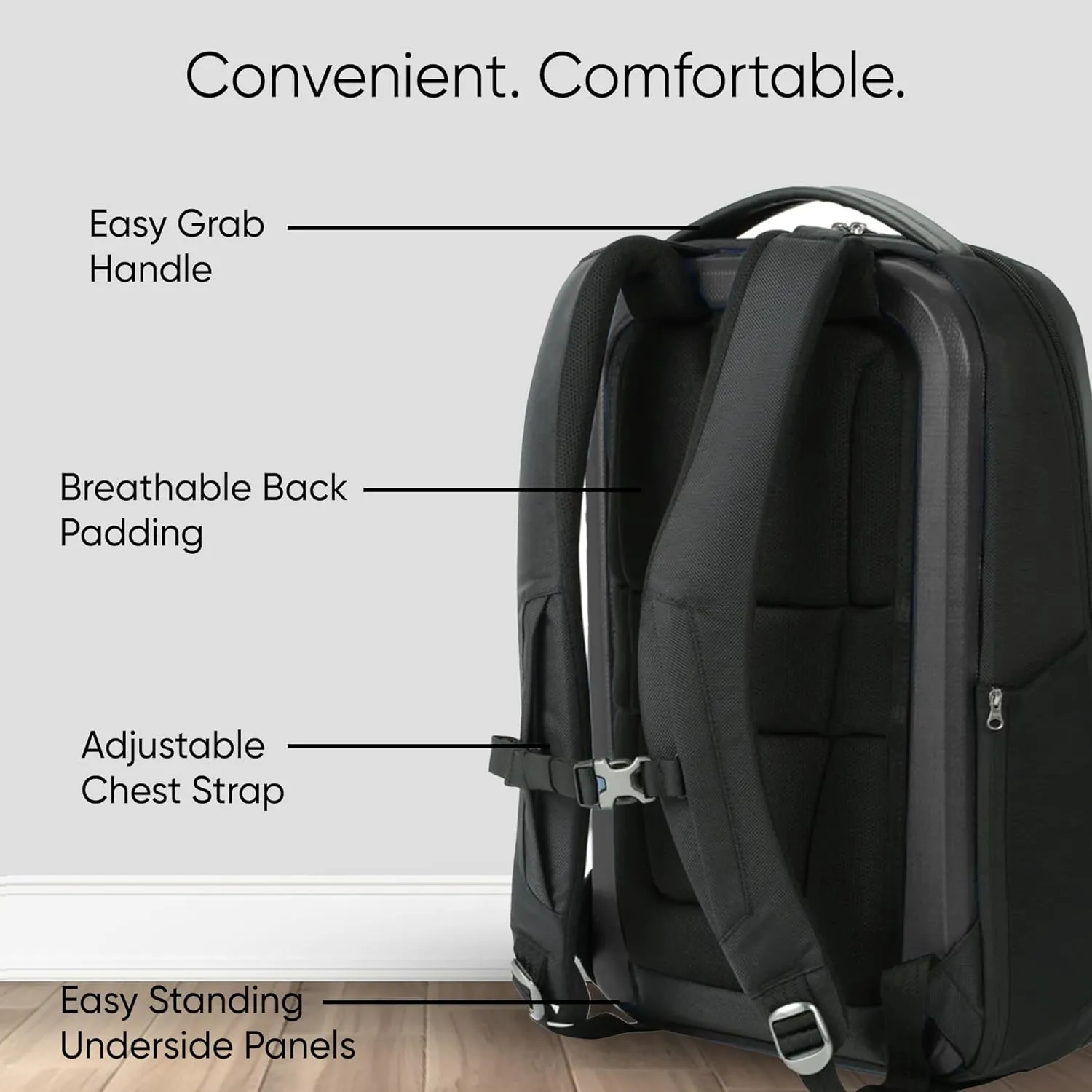 Venture Slim Laptop Backpack, Durable, Sleek, Flight Approved, Fits Up to 17" Laptop, Breathable, Lightweight (Carbon, Slim)