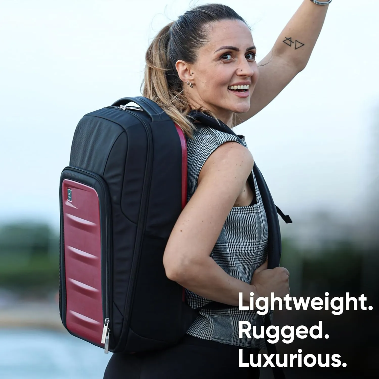 Venture Slim Laptop Backpack, Durable, Sleek, Flight Approved, Fits Up to 17" Laptop, Breathable, Lightweight (Red, Slim)