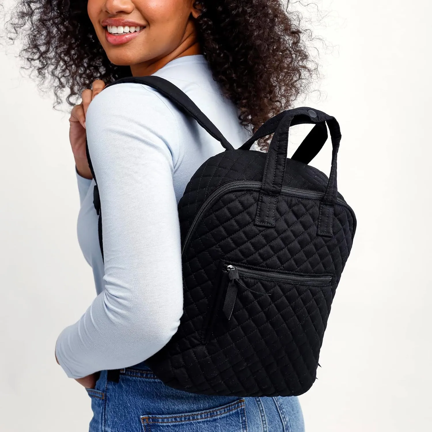 Vera Bradley Cotton Mini Totepack Backpack, Orchard Plaid