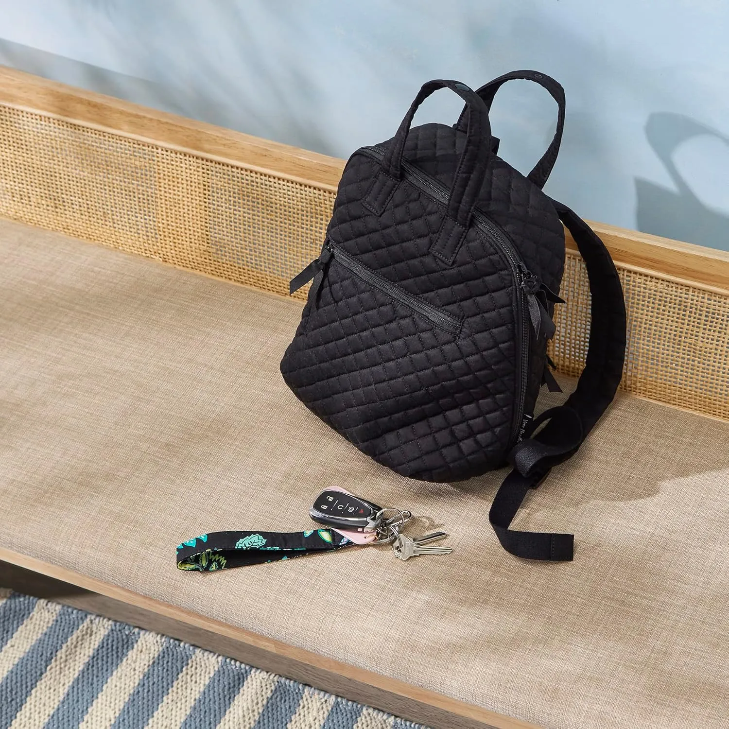 Vera Bradley Cotton Mini Totepack Backpack, Orchard Plaid