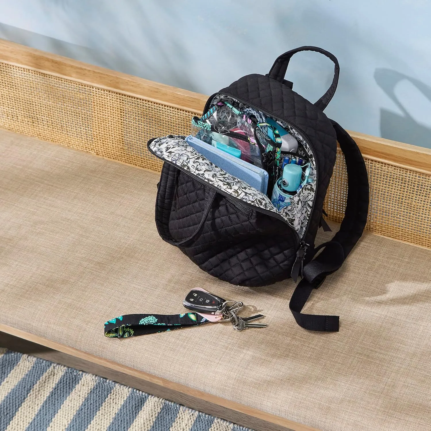 Vera Bradley Cotton Mini Totepack Backpack, Orchard Plaid