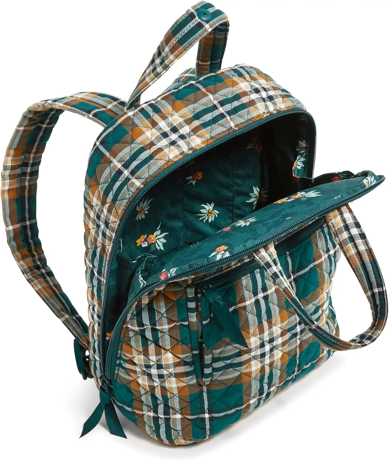 Vera Bradley Cotton Mini Totepack Backpack, Orchard Plaid
