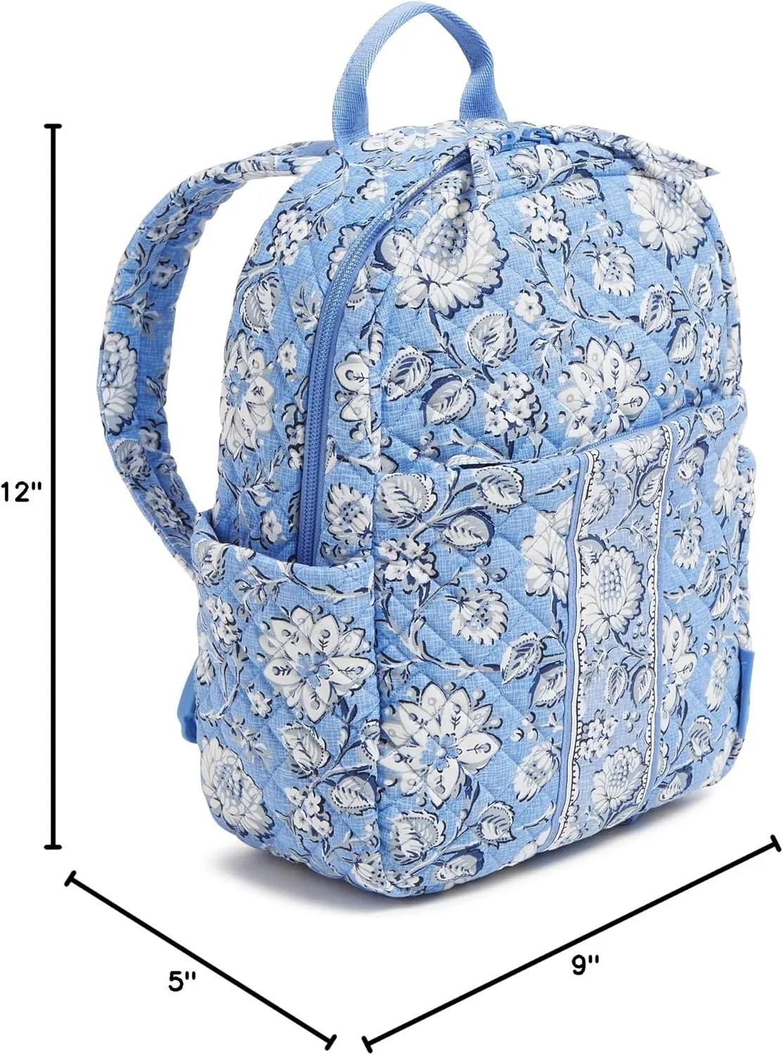 Vera Bradley Cotton Small Backpack, Sweet Garden Blue