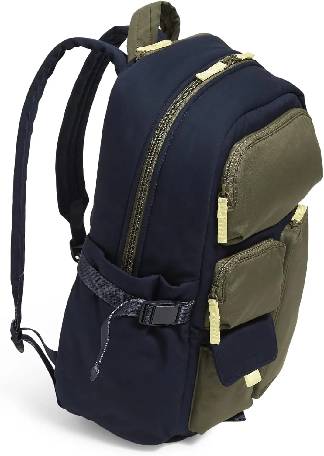 Vera Bradley Women's Cotton Utility Large Backpack, Navy Daisy Colorblock, One Size