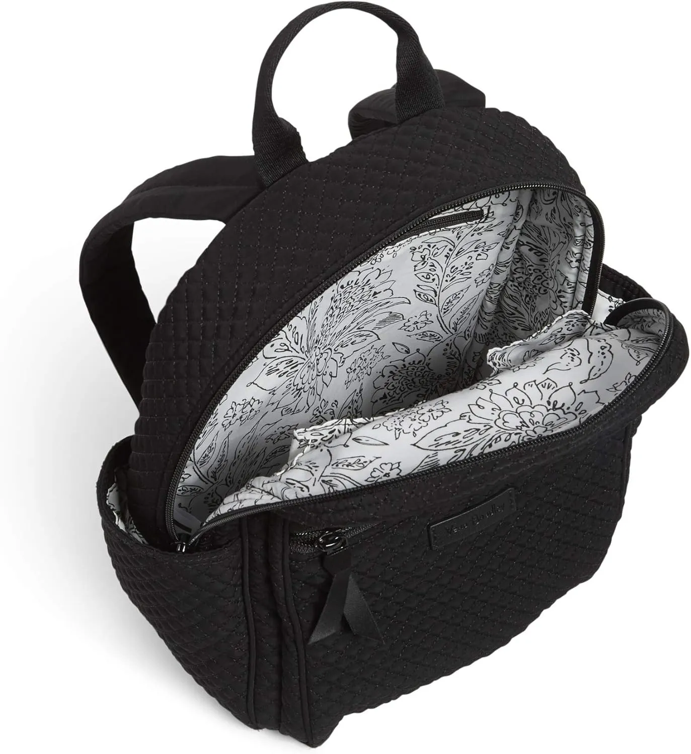 Vera Bradley Women's Microfiber Small Backpack, True Black, One Size