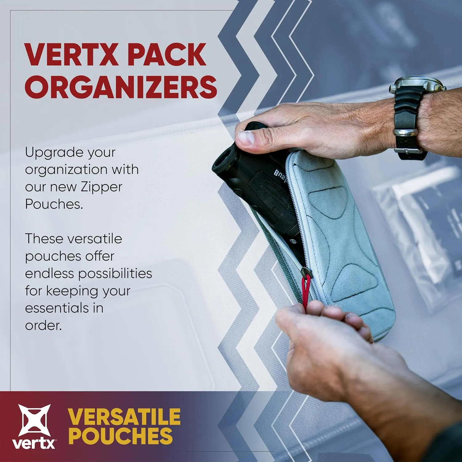 Vertx Pack Zip Pouch Organizer Insert Attachment for Backpack, Bag, Travel, Organization Pouches