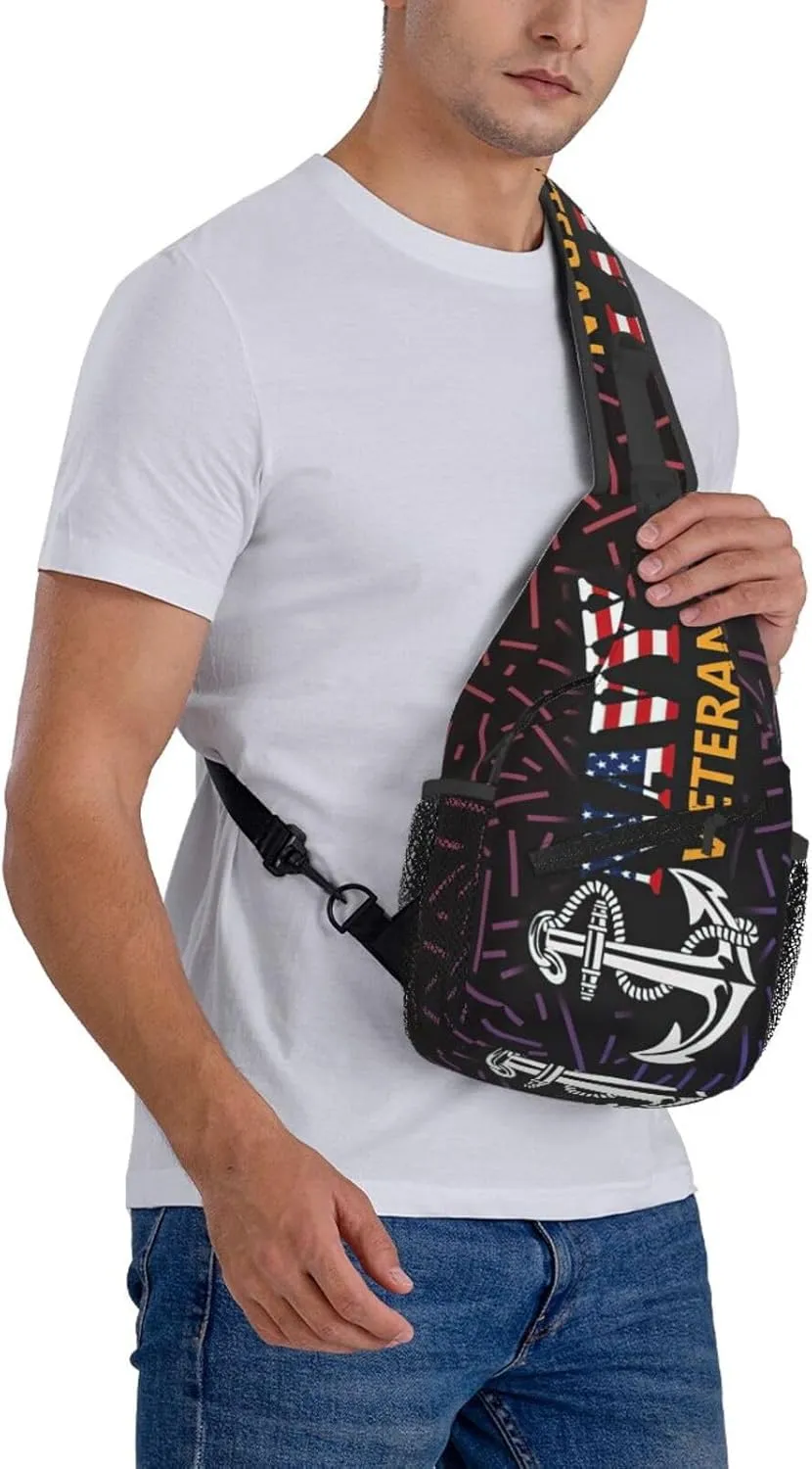 Veteran Premium Small Crossbody Backpack Sling Bag For Men Women Mini One Shoulder Chest Bags Gym Sport Travel Hiking Daypack