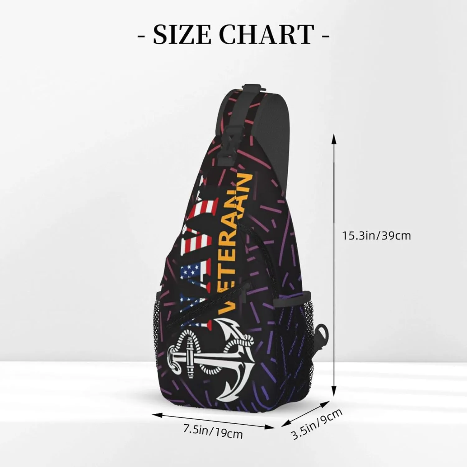 Veteran Premium Small Crossbody Backpack Sling Bag For Men Women Mini One Shoulder Chest Bags Gym Sport Travel Hiking Daypack