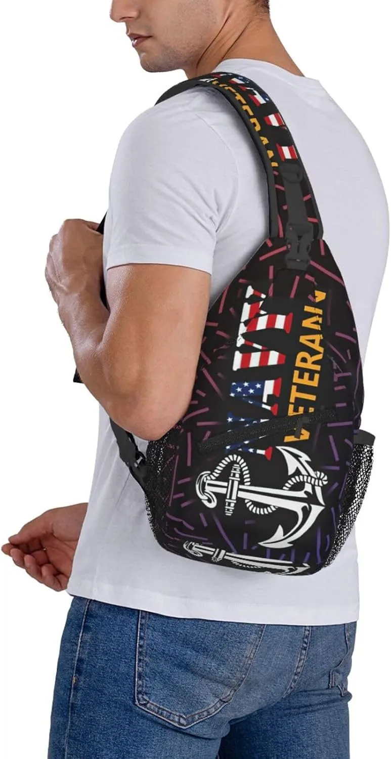 Veteran Premium Small Crossbody Backpack Sling Bag For Men Women Mini One Shoulder Chest Bags Gym Sport Travel Hiking Daypack