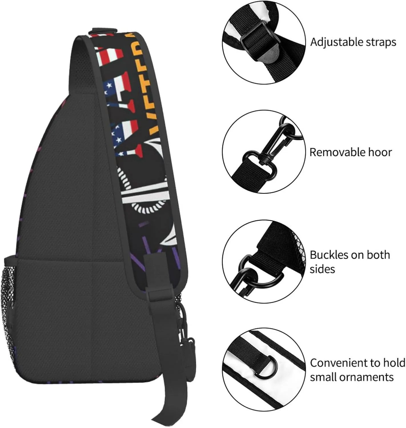 Veteran Premium Small Crossbody Backpack Sling Bag For Men Women Mini One Shoulder Chest Bags Gym Sport Travel Hiking Daypack