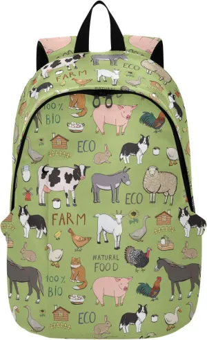 VIGTRO Laptop Backpack Farm Nutural Food Casual Backpack Lightweight for Women Men, Livestock Travel Work Business Bag Outdoor Daypack