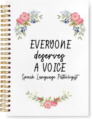 VIIJJUE SLP Gifts, Speech Therapy Mental Health Notebook, Everyone Deserves a Voice Speech Language Pathologist Therapy Journal for Mental Health, Hardcover Spiral Notebook 5.5x8.3 Inch