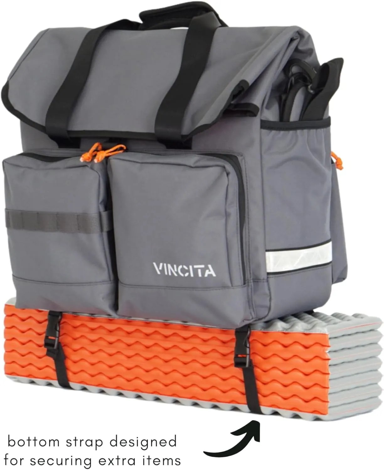 Vincita Voyage Atlas Bag for Brompton Folding Bicycle - With Removable Front Carrier Frame For Brompton Folding Bicycle, Rain Cover, And Should Straps - Brompton Bike Accessories For Rider (Blue)