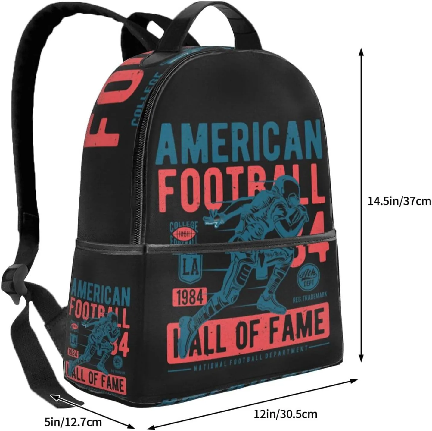 Vintage American Football Backpack Lightweight Laptop Backpacks Casual Double Shoulder Backpack For Women Men Travel