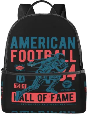 Vintage American Football Backpack Lightweight Laptop Backpacks Casual Double Shoulder Backpack For Women Men Travel