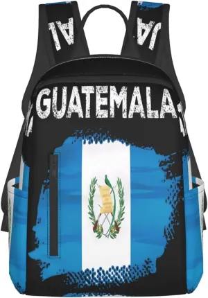 Vintage Guatemala Guatemalan Flag Casual Laptop Backpack Travel Rucksack Sports Daypack Adjustable Strap Bags with Multi-Pockets for Working Running Camping