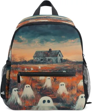 Vintage Oil Painting Ghostly Toddler Backpack School Bag Girls Preschool Bookpack Boys Kindergarten Children Backpacks Kids Age 3-8