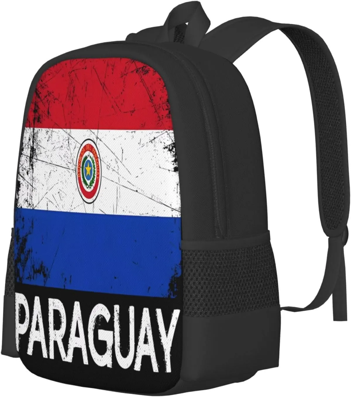 Vintage Paraguayan Paraguay Flag Casual Backpacks Large Capacity Backpack Laptop Rucksack Sport Daypack Commuter Bags with Adjustable Strap for Traveling Camping