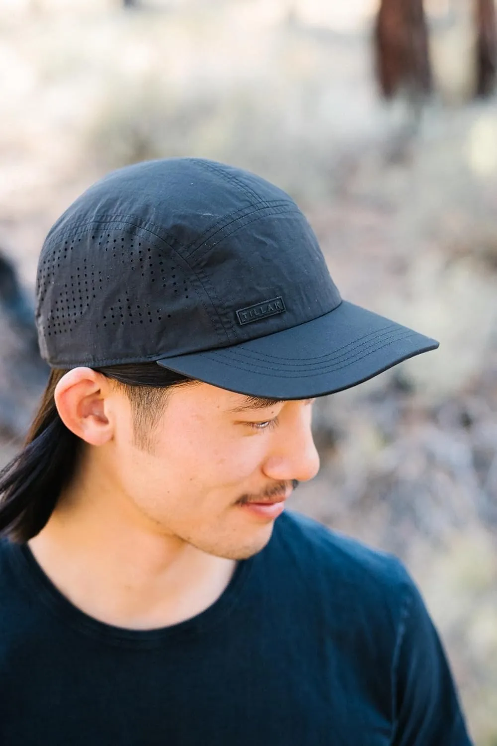 Vista Hat, Lightweight Nylon 5 Panel Cap with Snap Closure and Laser-Cut Ventilation