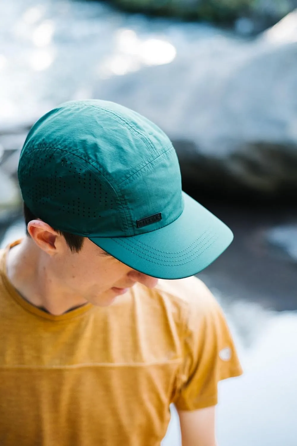 Vista Hat, Lightweight Nylon 5 Panel Cap with Snap Closure and Laser-Cut Ventilation