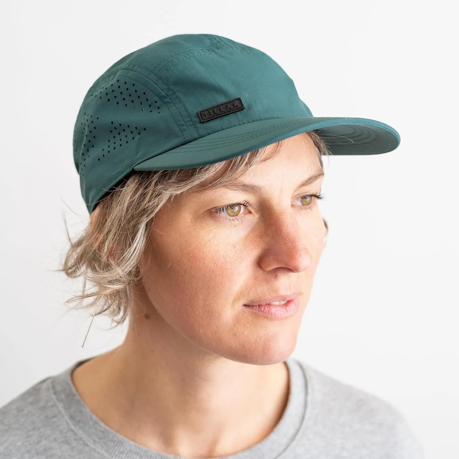 Vista Hat, Lightweight Nylon 5 Panel Cap with Snap Closure and Laser-Cut Ventilation